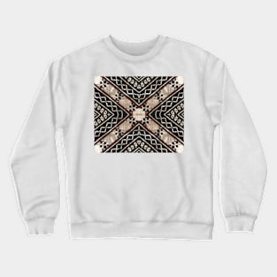 Fijian Tapa Cloth 27 by Hypersphere Crewneck Sweatshirt